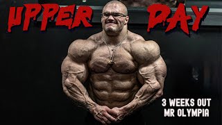 Nick Walker Mr Olympia Series 20 Days Out | Chest Back Shoulders Arms Raw Training 