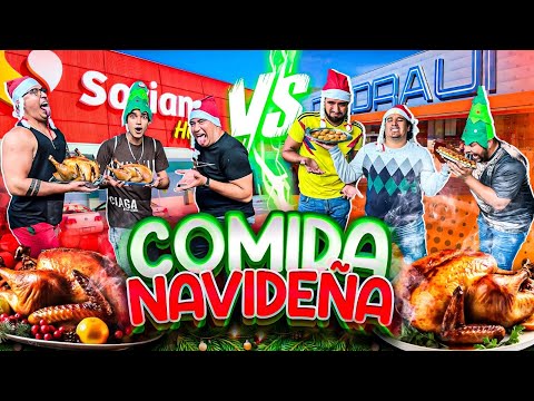 Probando COMIDA NAVIDEÑA de los SÚPER MERCADOS CON EL CREW | cual es la mejor?