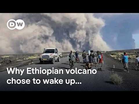 YouTube video thumbnail: Ethiopian Volcano Erupts for First Time in 12,000 Years, Sending ash Cloud to Delhi