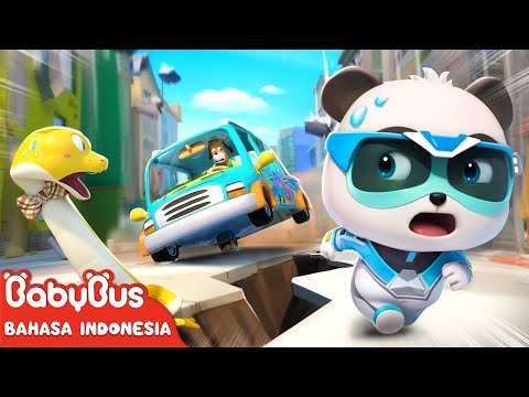 Keselamatan Gempa Bumi di Jalan | Tim Penyelamat Super 🐼| Kartun Anak | BabyBus Bahasa Indonesia