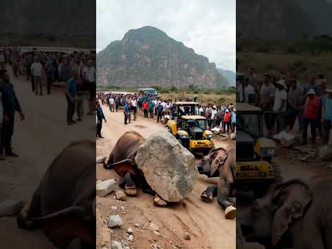 There was a stone near one elephant's feet, and the other elephant removed it #elephant #animals