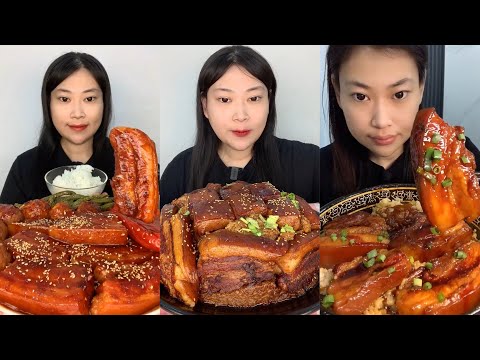 ASMR SOSLU ÇİN YEMEKLERİ SPICY CHINESE FOOD 吃辛辣的中国菜 (Pork Belly) 🍖MUKBANG 먹방 🌶