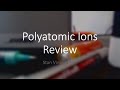 Polyatomic Ions and Their Formulas