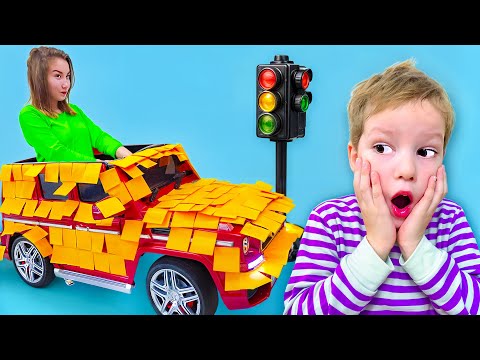 Машина в СТИКЕРАХ ! ХУЛИГАНИМ! ЗАКЛЕИЛИ всю МАШИНУ !