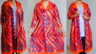 Front Open Notch Collar Kurti Cutting and Stitching Sewing Tutorial, Tailor Collar Jacket/Shrug #new