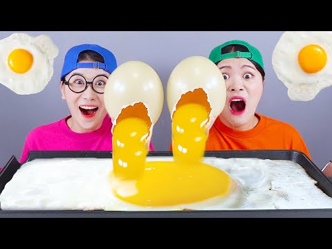 巨型煎鸵鸟蛋美食吃播多纳 DONA