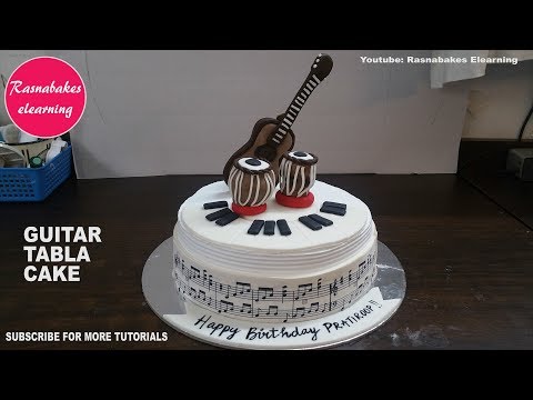 guitar tabla music birthday cake design ideas...