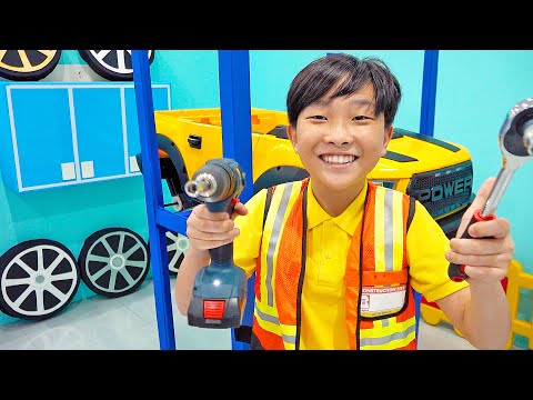 Car Toy Garage with Power Wheels Assembly for Kids Playground