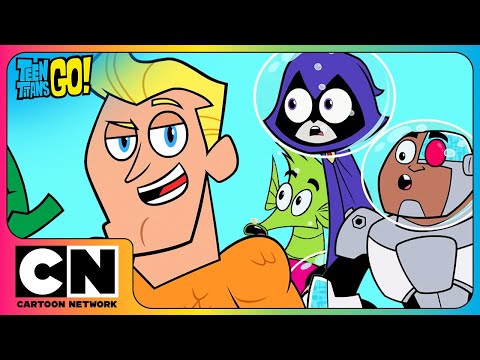 👀 🔱  The Titans Meet Aquaman! 🌊  | Aquaman Moments | Teen Titans Go! | Cartoon Network Asia