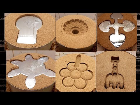 فن وصناعات من صهر المعادن صب علي الرمالmelting smelting on sand #metal #sand