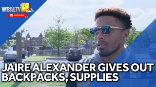 Ravens defensive back Jaire Alexander hosts back-to-school event