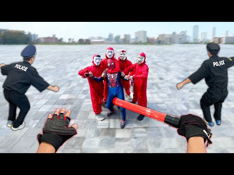 Trainee POLICE Rescue Spider-Man From Bad Guy Gang ( Epic Parkour POV ) By Fun Heroes