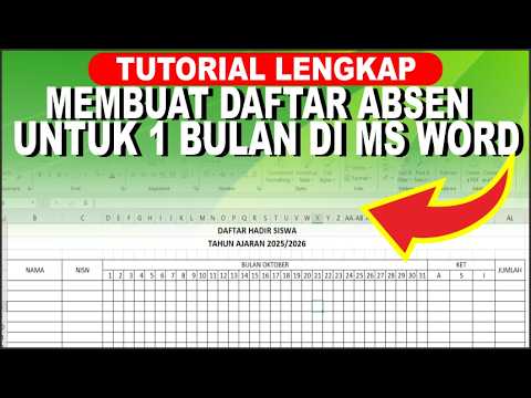 Cara Membuat Daftar Absen untuk 1 Bulan di Excel | Tutorial Cara Membuat Daftar Hadir Untuk 1 Bulan