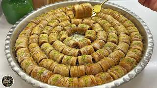 ÖYLE BİR BAKLAVA YAPTIKKİ ŞEKLİ AYRI LEZZETİ AYRI BOMBA MİSAFİRLERİNİZ MEST OLACAK. #baklava #tatlı 