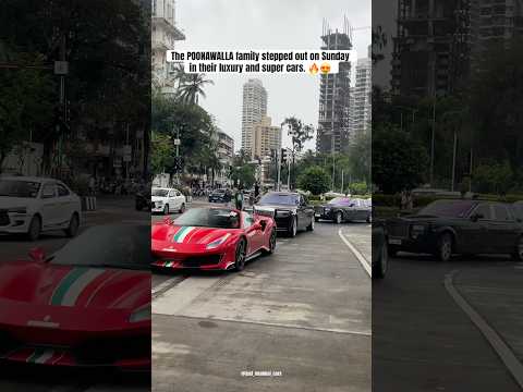 Poonawalla family with luxury and supercara😍#poonawalla #trend #automobile #rollsroyce #ferrari