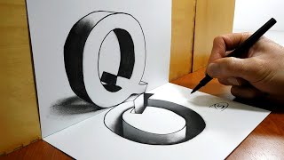 3D Trick Art on Paper, Letter Q and its Hole