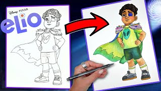 Disney PIXAR Elio Step by Step Art Coloring of Elio Solis