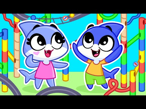 The Biggest Marble Run Challenge 🔵 Best Cartoons For Kids & Nursery Rhymes by Sharky&Sparky