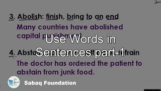 Use Words in Sentences part-1
