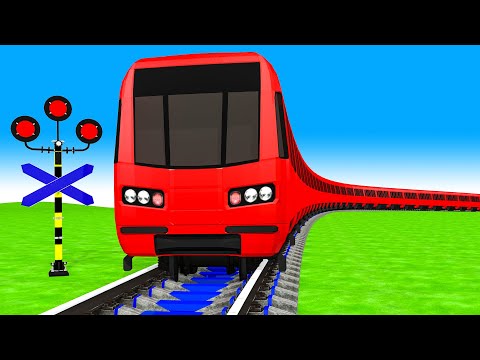 【踏切アニメ】電車新幹線は単純 |【カンカン】電車🚦 Fumikiri 3D |Railroad Crossing Animation #2025