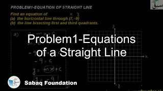 Problem1-Equations of a Straight Line