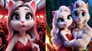 lovely cats' Fell from airplane meet love'#cat #cute #ai#long #love 😍😍😍