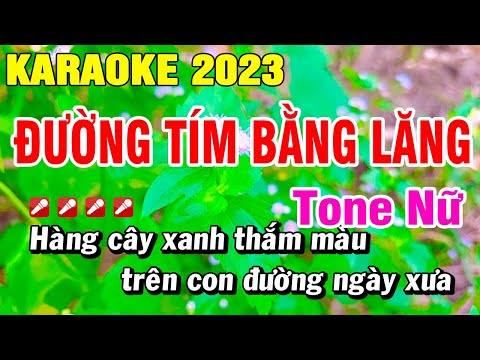 Karaoke Đường Tím Bằng Lăng Tông Nữ Nhạc Sống | Hoài Phong Organ