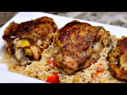 Oven Baked Chicken and Rice|  One Pan Dinner