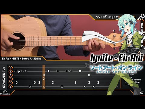 Sword Art Online OP - Ignite - Fingerstyle Guitar Cover + TAB Tutorial