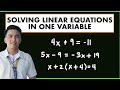 Solving Linear Equations in One Variable