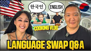 We Answer YOUR Questions... In Each Other's Language! (While Cooking Korean Food)