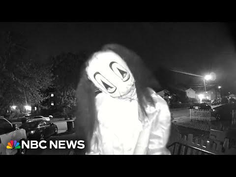 YouTube video thumbnail: Doorbell cam Shows Masked Trio Threatening Virginia Home