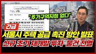 "추가 구역 지정 없다" 서울시 주택 공급 촉진 방안 발표