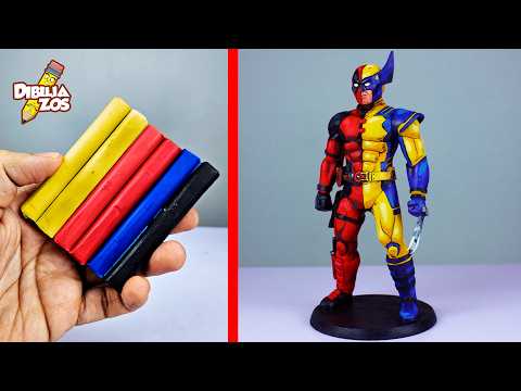 USÉ PLASTILINA ESCOLAR PARA HACER A DEADPOOL Y WOLVERINE 🔥