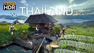 🇹🇭 4K HDR | Thailand Heaven : Relaxing Walk in Most Beautiful Thailand Villages Countryside