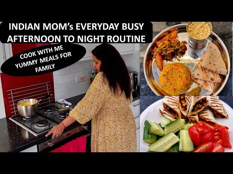 Indian Mom's Lunch To Dinner Routine | Easy Recipes For Busy Moms | Aloo Beans Bhujia | Fajita Wrap