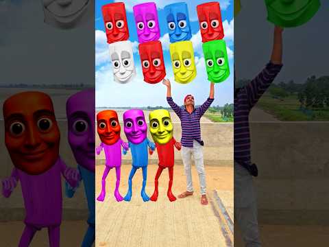 Dancing Red, Pink, Blue Tung Tung Sahur & Me Matching Correct Head Funny Vfx #shorts #funny #sahur