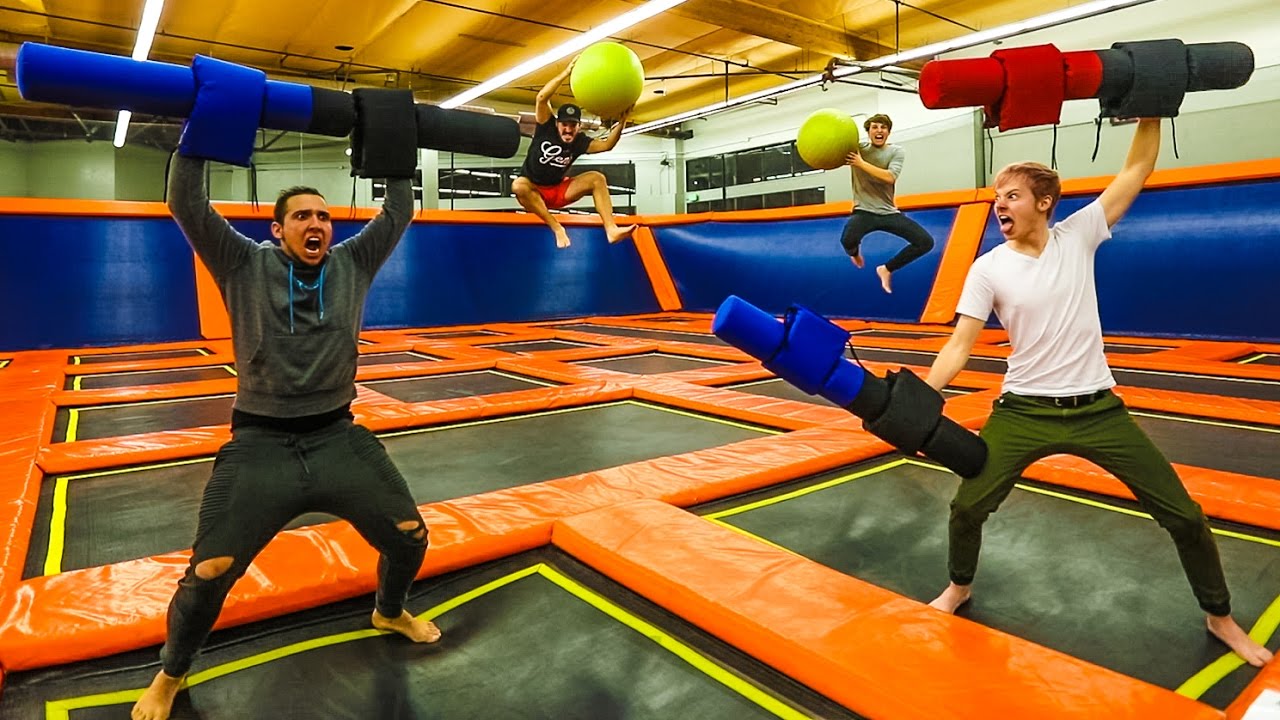 OVERNIGHT IN A TRAMPOLINE PARK (WE GET CAUGHT)