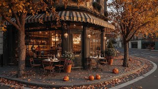 Relaxing Jazz in Autumn Corner Coffee Shop For Positive Day | Great Jazz Music For Calm & Relax