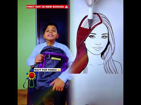 First Day In New School 🥺🏫 Wait For Panga 🤣#shorts#funny#comedy#aruj#relatable#schoollife