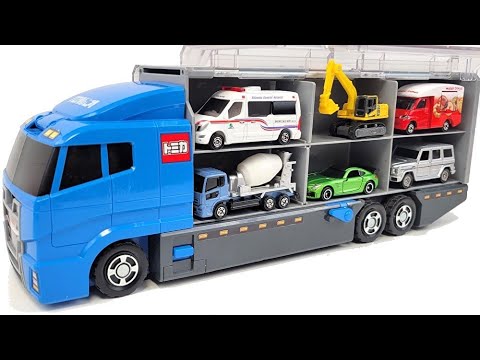 13 Type Cars Tomica ☆ Tomica opening and put in big Okatazuke convoy! トミカ はたらくくるま 救急車 ゴミ収集車 バス 緊急車両
