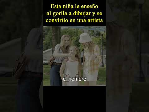 馃槶Esta ni帽a le ense帽o al gorila a dibujar y se convirtio.... #peliculas #gorila #motivacional