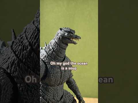 The ocean is a soup #godzilla #kaiju #actionfigures #godzilla #stopmotion  #shorts #shmonsterarts