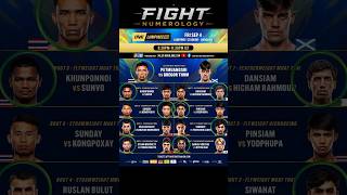 ONE Friday Fights 169 & The Inner Circle 29 Fight Numerology Predictions Best Picks #onechampionship