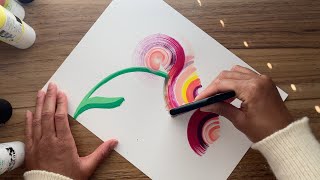 scrape art abstract flowers  🌸  paint with me