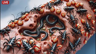 Asmr Infected With Worms, Pustules & Bees Cleaning | severely injured animation