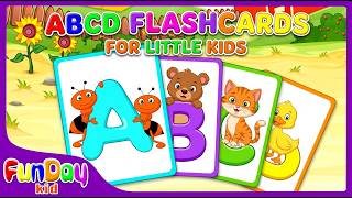 ABC Flashcards | Learn ABC First Words | Flashcards A to Z for Toddlers & Kids - @FunDayKid