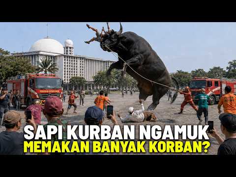 SAMPAI SEKARANG BELUM DIPOTONG! Momen Menegangkan Sapi Kurban Lepas dan Ngamuk