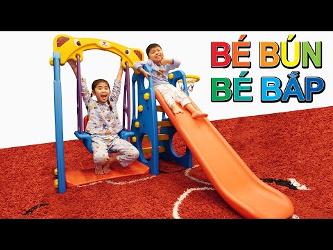 Bố Ghép Cầu Trượt ♥ Bé Bún – Bé Bắp ♥ Slide bridge assembly