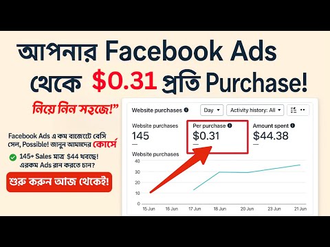 নতুন Strategy ব্যবহার করে আপনার Facebook Ads Campaig থেকে $0.31 প্রতি Purchase! নিয়ে নিন সহজে!
